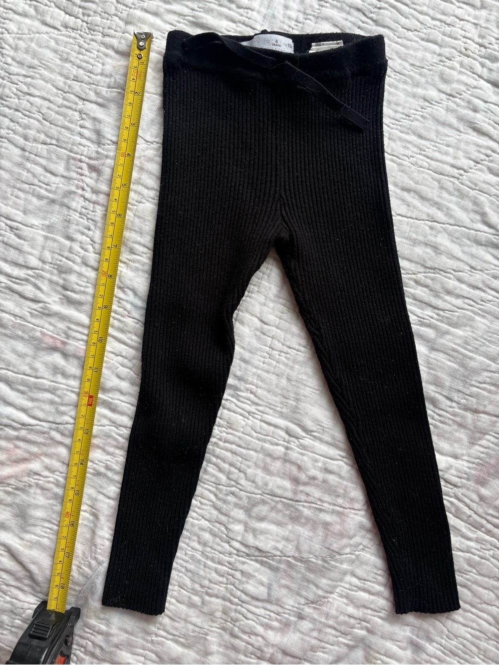 Zara Toddler Girl Black Ribbed Knit Leggings